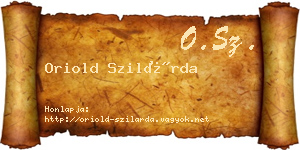 Oriold Szilárda névjegykártya